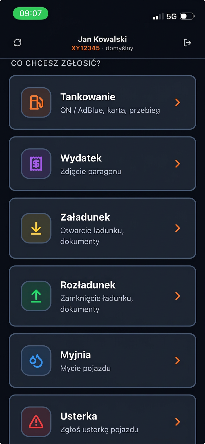 Aplikacja Kierowca